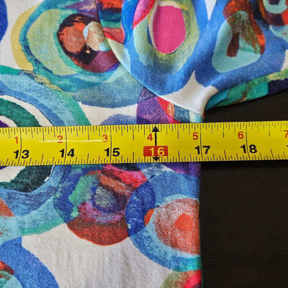 Peck & Peck Abstract Colorful Print Vibrant Artsy Multicolor Shirt Boho Chic S - Picture 6 of 8